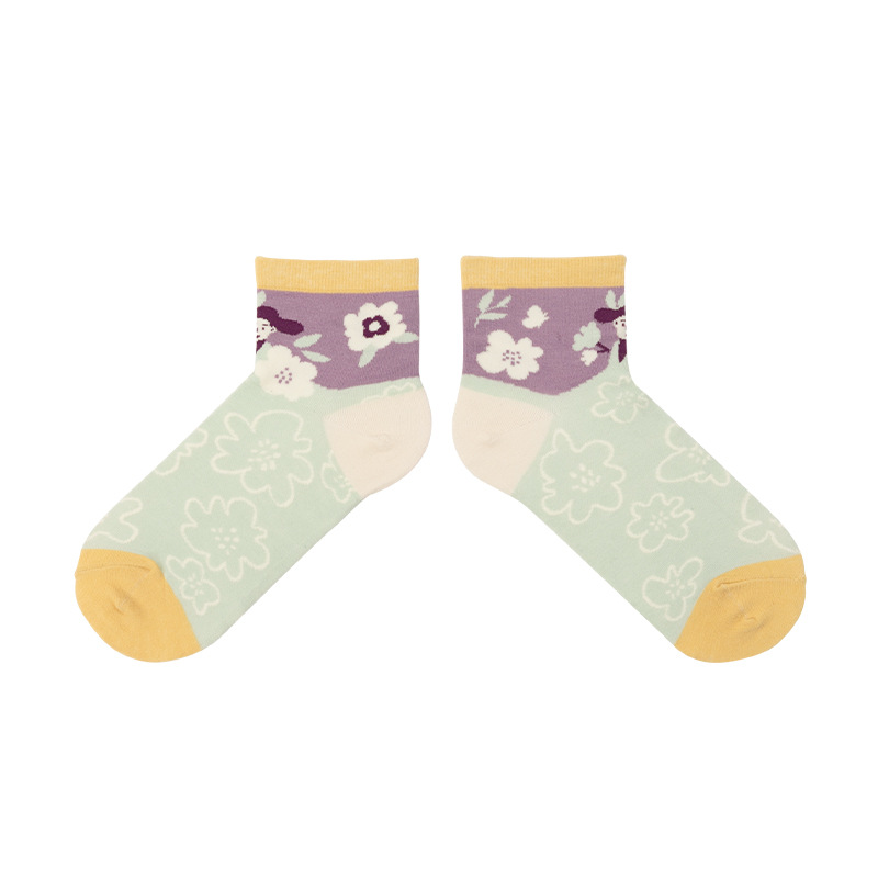 Socks Female 2020 Spring Summer New Cotton Socks Cute Socks Longing For Life Series Socks